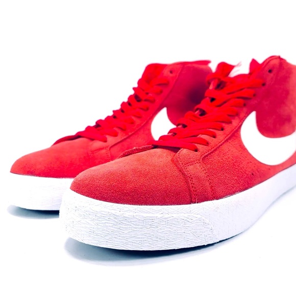 Nike SB Zoom Blazer Mid Shoe Red High-Top Sneakers - Picture 2 of 11